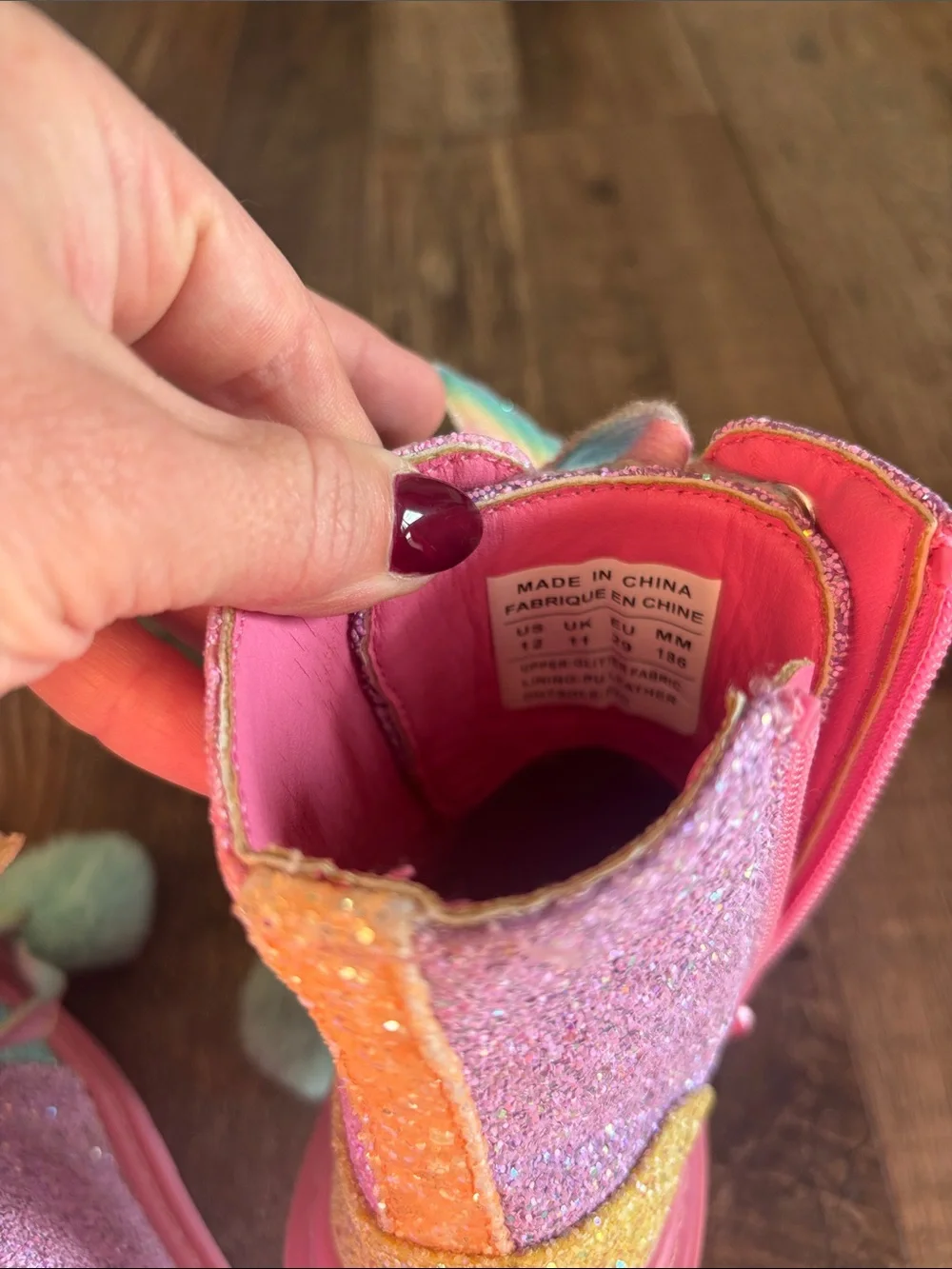 Rainbow glitter shoes